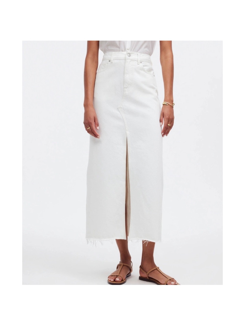 Madewell 25 inches brand new with tags High-Waist carpenter white Denim Skirt